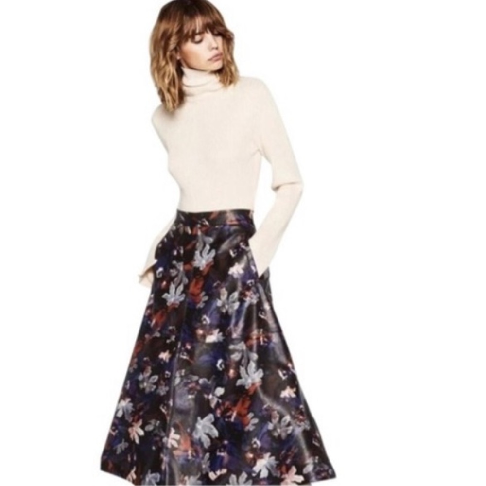 Zara Printed (faux) Leather Skirt